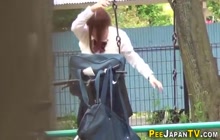 Pissing japanese cutie discards panties